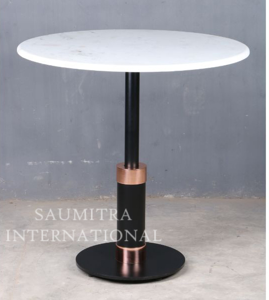 IRON DINING TABLE WITH MARBLE TOP – Saumitra International
